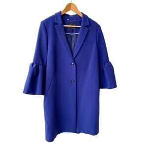Banana Republic : Blue Flared Bell Sleeve Open Front Blazer Trench Jacket : M
